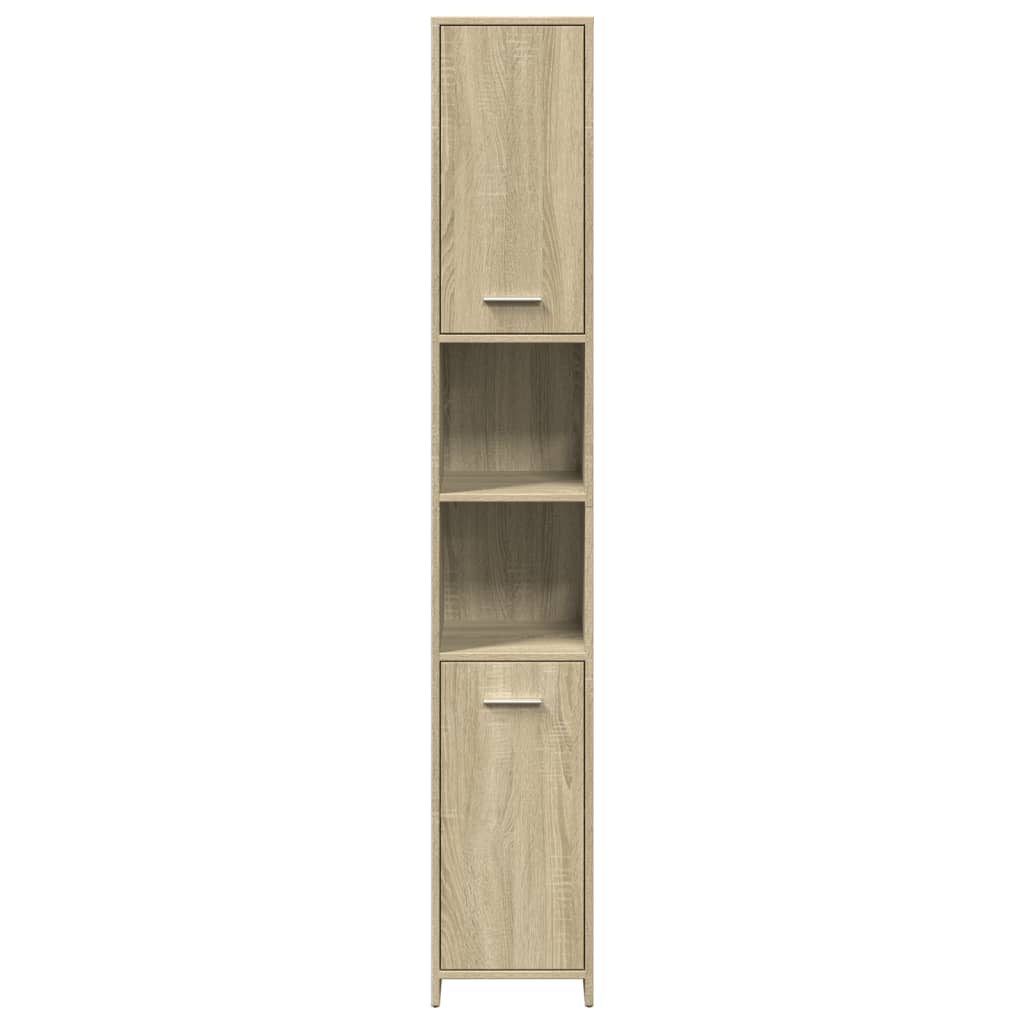 Baderomsskap Sonoma Eik 30X30X183,5 Cm Sponplate