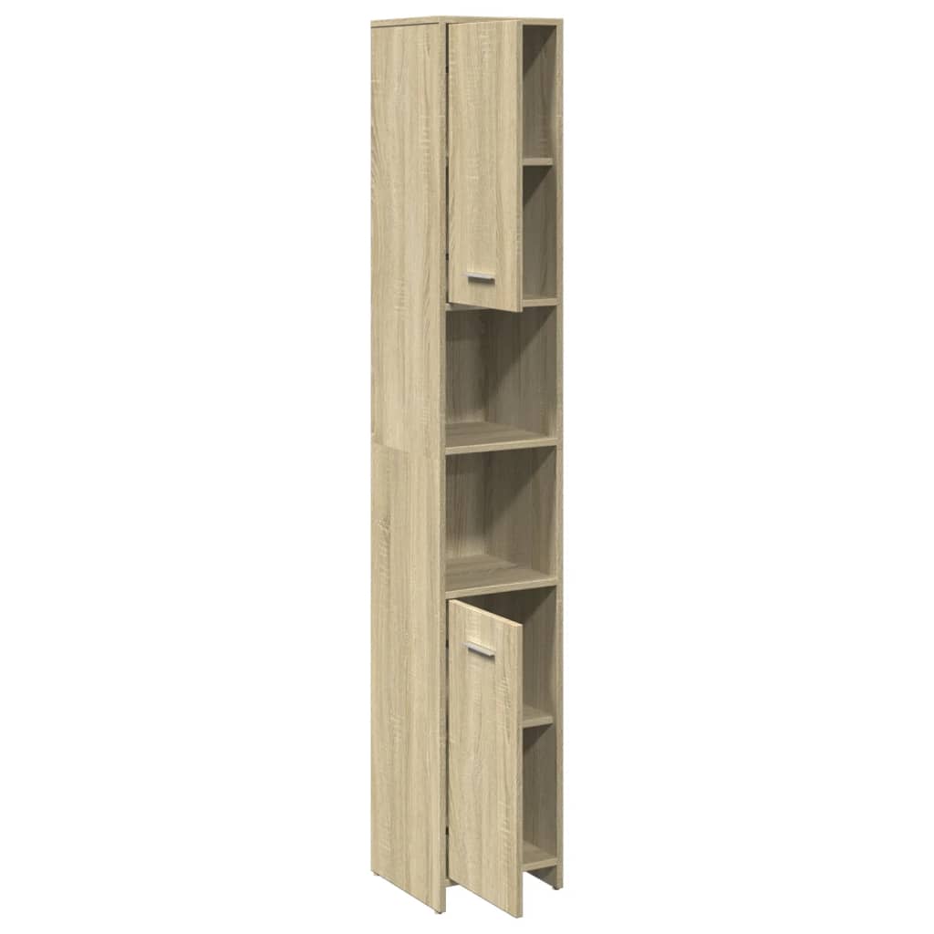 Baderomsskap Sonoma Eik 30X30X183,5 Cm Sponplate
