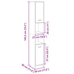 Baderomsskap Sonoma Eik 30X30X183,5 Cm Sponplate