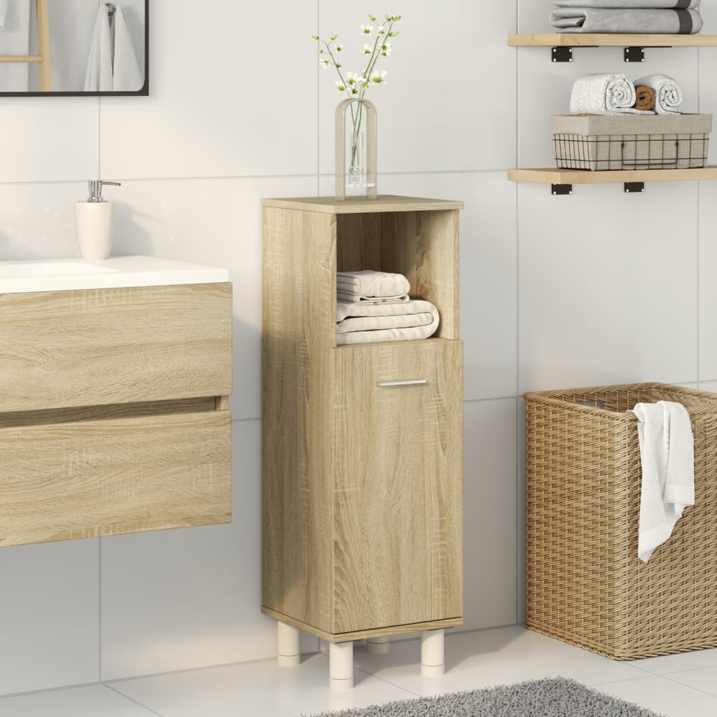 Baderomsskap Sonoma Eik 30,5X30X95 Cm Konstruert Tre