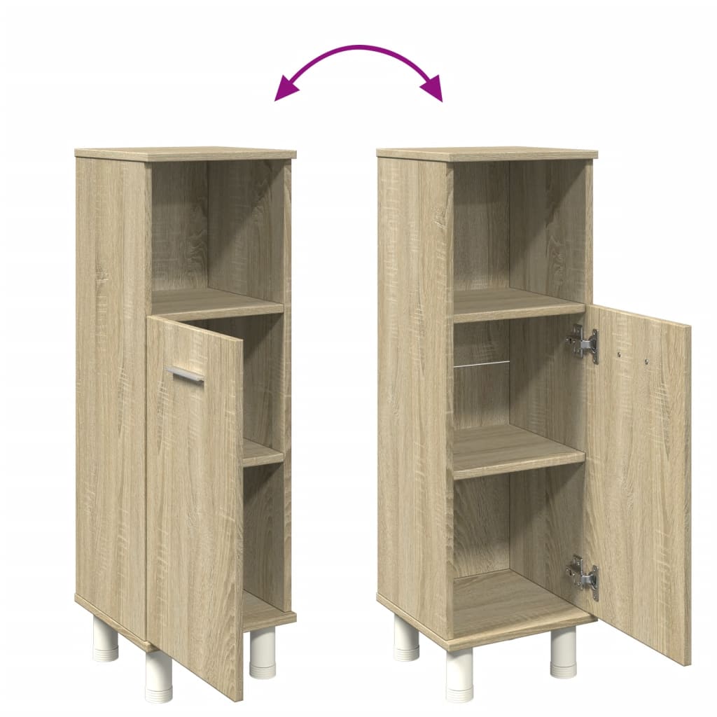 Baderomsskap Sonoma Eik 30,5X30X95 Cm Konstruert Tre