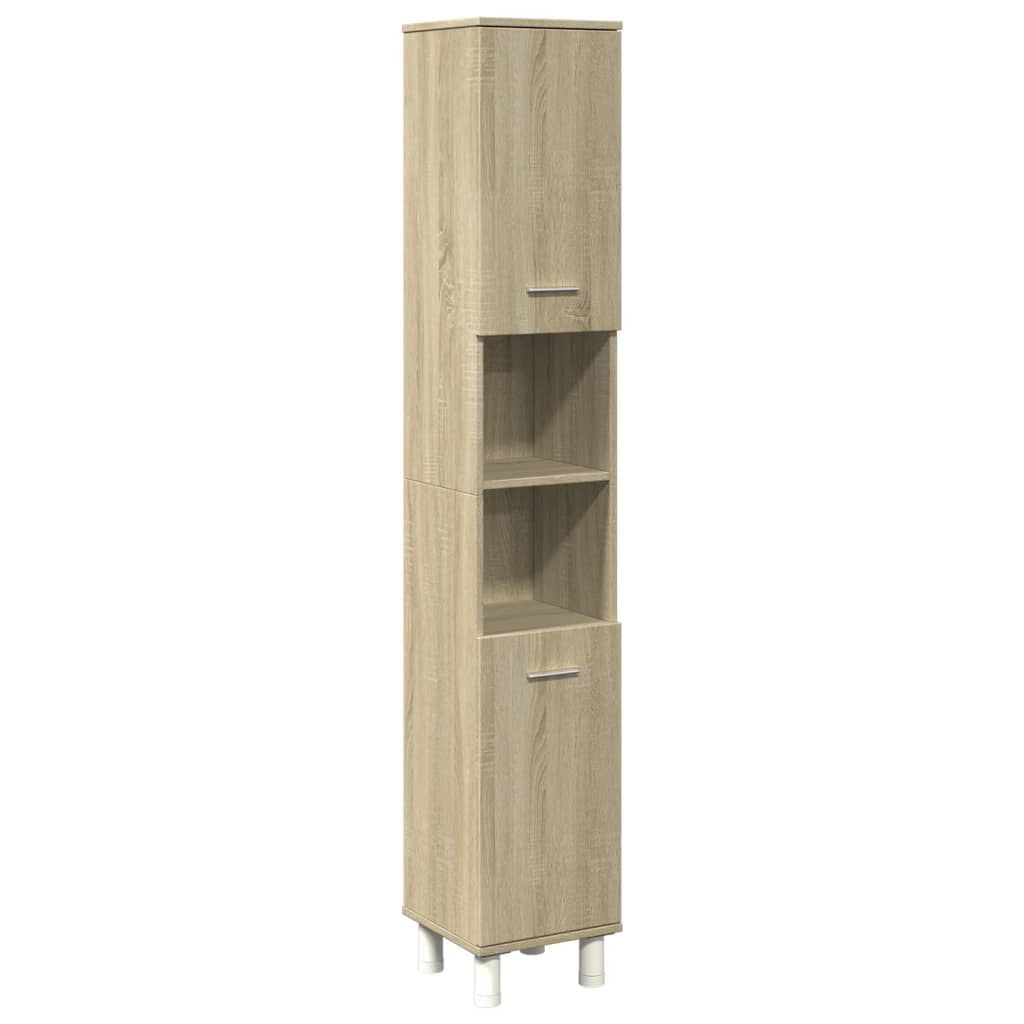Baderomsskap Sonoma Eik 30,5X30X179 Cm Konstruert Tre