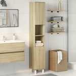 Baderomsskap Sonoma Eik 30,5X30X179 Cm Konstruert Tre