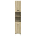 Baderomsskap Sonoma Eik 30,5X30X179 Cm Konstruert Tre
