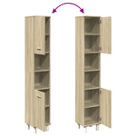 Baderomsskap Sonoma Eik 30,5X30X179 Cm Konstruert Tre