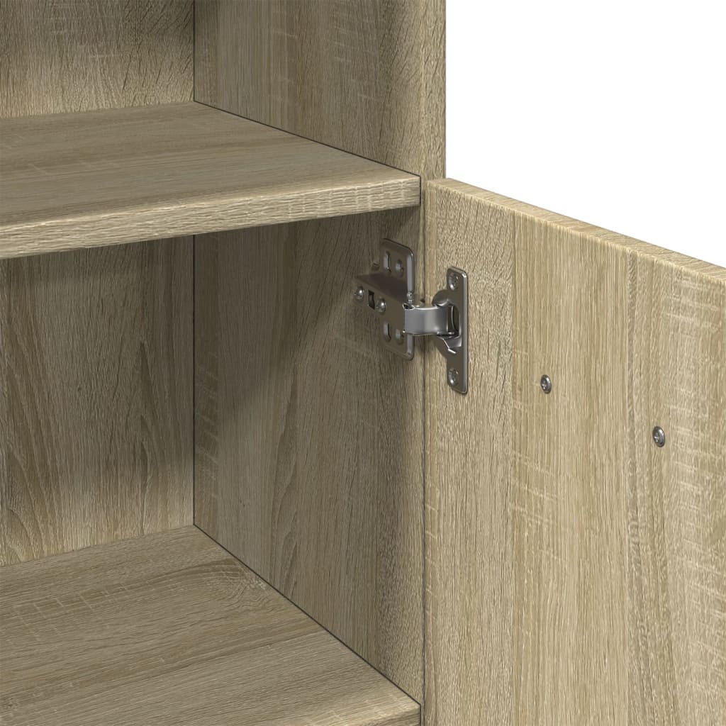 Baderomsskap Sonoma Eik 30,5X30X179 Cm Konstruert Tre