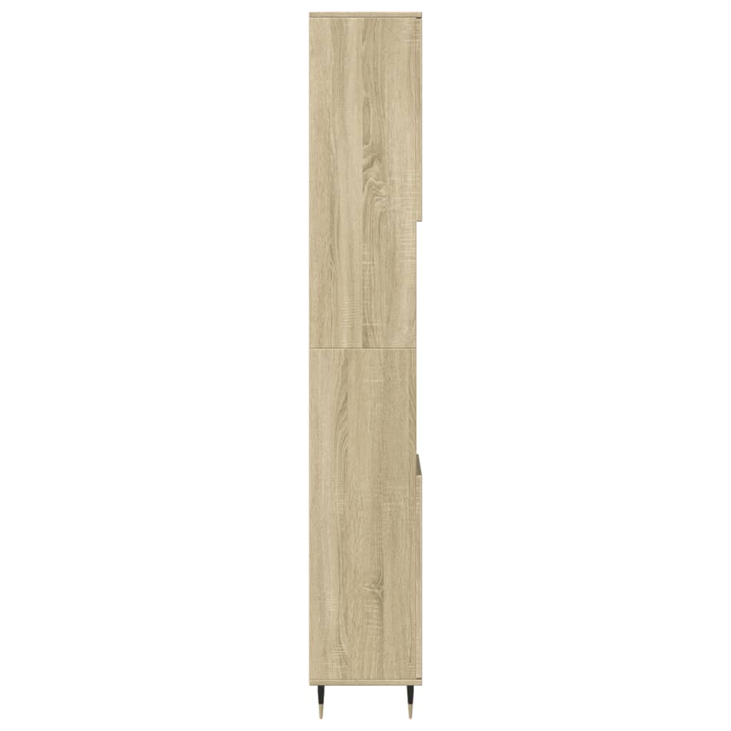 Baderomsskap Sonoma Eik 30X30X190 Cm Konstruert Tre