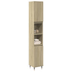 Baderomsskap Sonoma Eik 30X30X190 Cm Konstruert Tre