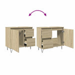 Baderomsskap Sonoma Eik 65X33X60 Cm Konstruert Tre