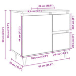 Baderomsskap Sonoma Eik 65X33X60 Cm Konstruert Tre