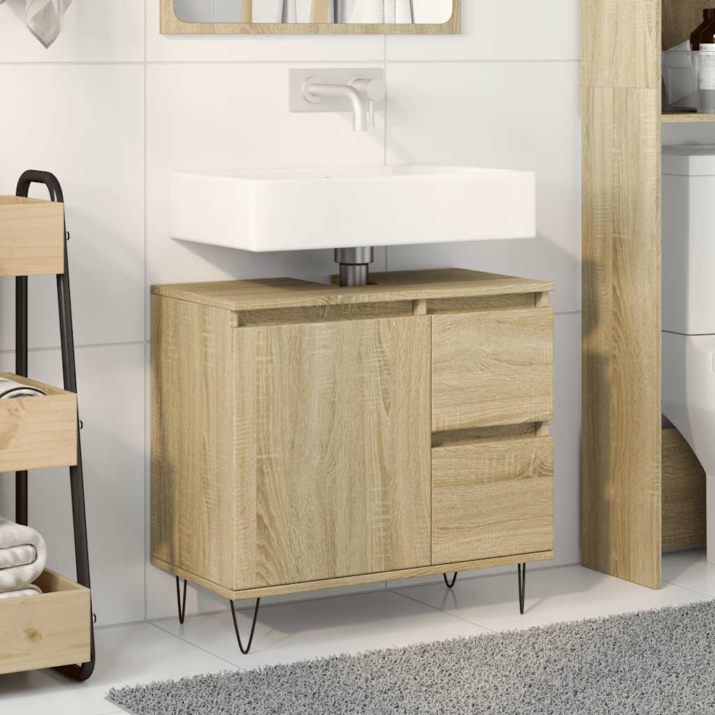 Baderomsskap Sonoma Eik 65X33X60 Cm Konstruert Tre