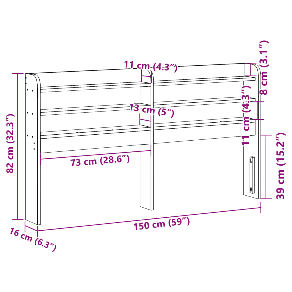 Hodegavl Med Hylle 140 Cm Heltre Furu