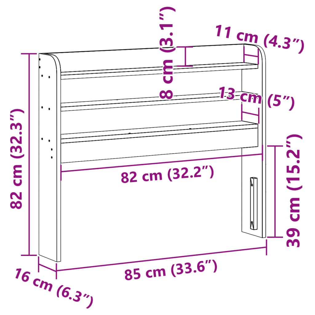 Hodegavl Med Hyller 75 Cm Heltre Furu