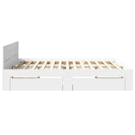 Sengeramme Med Hodegavl Hvit 200X200 Cm Konstruert Tre