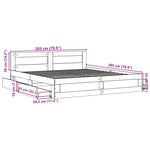 Sengeramme Med Hodegavl Hvit 200X200 Cm Konstruert Tre