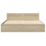 Sengeramme Med Hodegavl Sonoma Eik 200X200 Cm Konstruert Tre