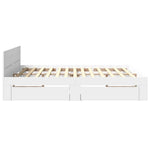 Sengeramme Med Hodegavl Hvit 180X200 Cm Konstruert Tre