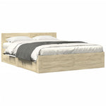 Sengeramme Med Hodegavl Sonoma Eik 160X200 Cm Konstruert Tre