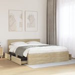 Sengeramme Med Hodegavl Sonoma Eik 160X200 Cm Konstruert Tre