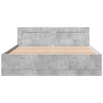 Sengeramme Med Hodegavl Betonggrå 160X200 Cm Konstruert Tre