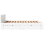 Sengeramme Med Hodegavl Hvit 150X200 Cm Konstruert Tre