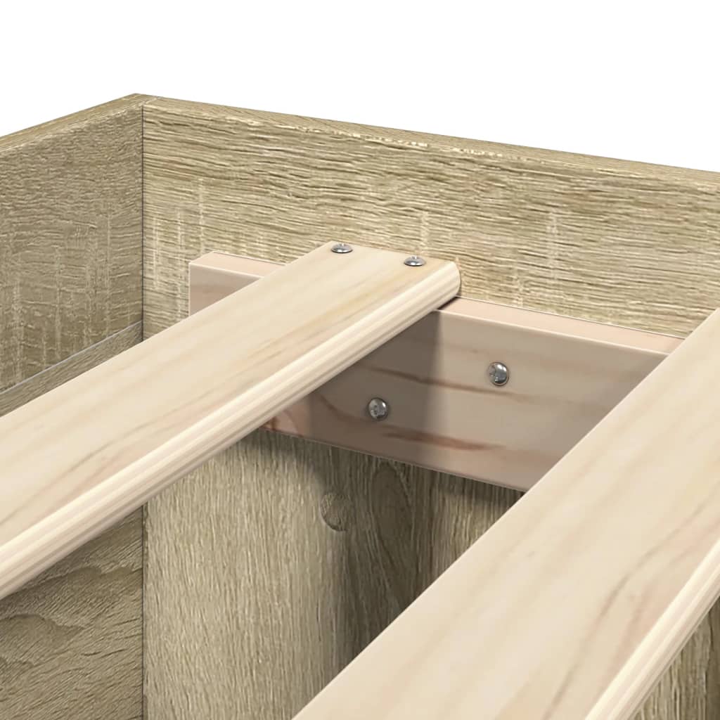 Sengeramme Med Hodegavl Sonoma Eik 120X200 Cm Konstruert Tre