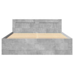 Sengeramme Med Hodegavl Betonggrå 120X200 Cm Konstruert Tre