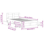 Sengeramme Med Hodegavl Hvit 100X200 Cm Konstruert Tre
