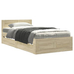Sengeramme Med Hodegavl Sonoma Eik 100X200 Cm Konstruert Tre