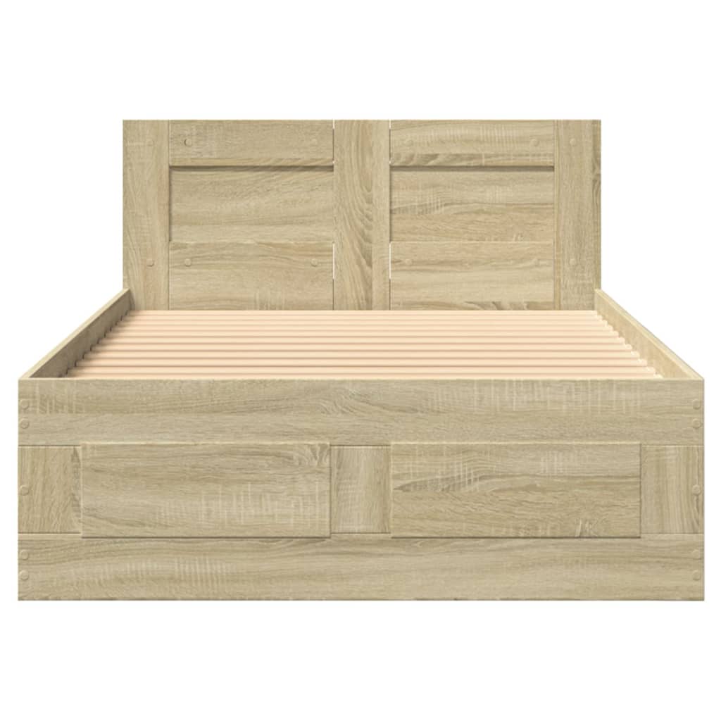 Sengeramme Med Hodegavl Sonoma Eik 100X200 Cm Konstruert Tre