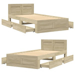 Sengeramme Med Hodegavl Sonoma Eik 100X200 Cm Konstruert Tre