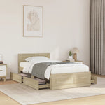 Sengeramme Med Hodegavl Sonoma Eik 100X200 Cm Konstruert Tre