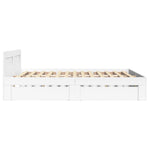 Sengeramme Med Hodegavl Hvit 140X190 Cm Konstruert Tre