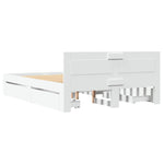 Sengeramme Med Hodegavl Hvit 120X190 Cm Konstruert Tre