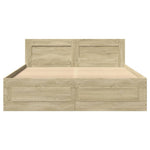 Sengeramme Med Hodegavl Sonoma Eik 120X190 Cm Konstruert Tre