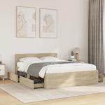 Sengeramme Med Hodegavl Sonoma Eik 120X190 Cm Konstruert Tre
