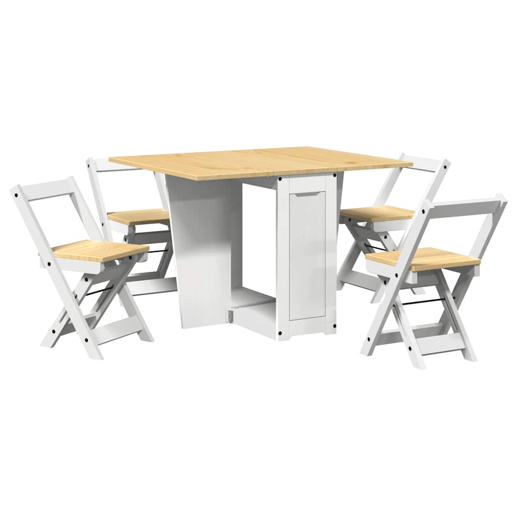 Sommerfugl Spisegruppe 5 Stk Corona Sammenleggbar Hvit Furu
