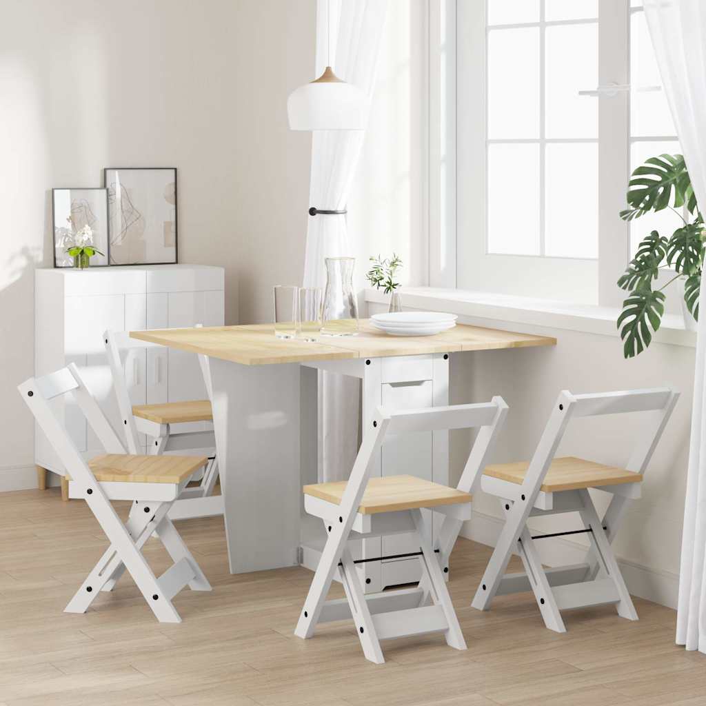 Sommerfugl Spisegruppe 5 Stk Corona Sammenleggbar Hvit Furu