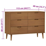 Kommode Molde Brun 113X40X80 Cm Heltre Furu