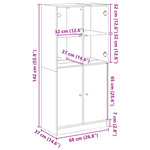 Highboard Med Dører Hvit 68X37X142 Cm Konstruert Tre