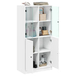 Highboard Med Dører Hvit 68X37X142 Cm Konstruert Tre