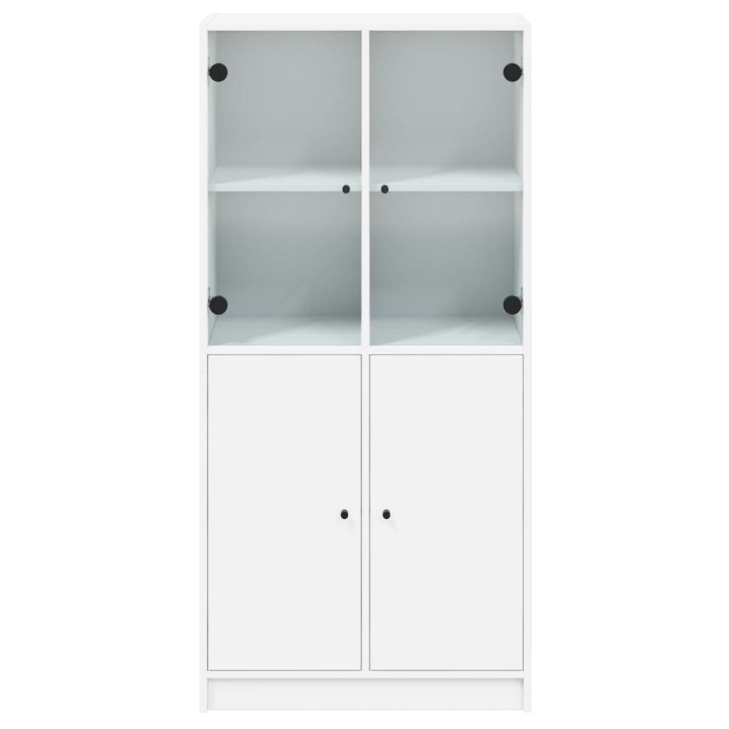 Highboard Med Dører Hvit 68X37X142 Cm Konstruert Tre
