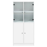 Highboard Med Dører Hvit 68X37X142 Cm Konstruert Tre