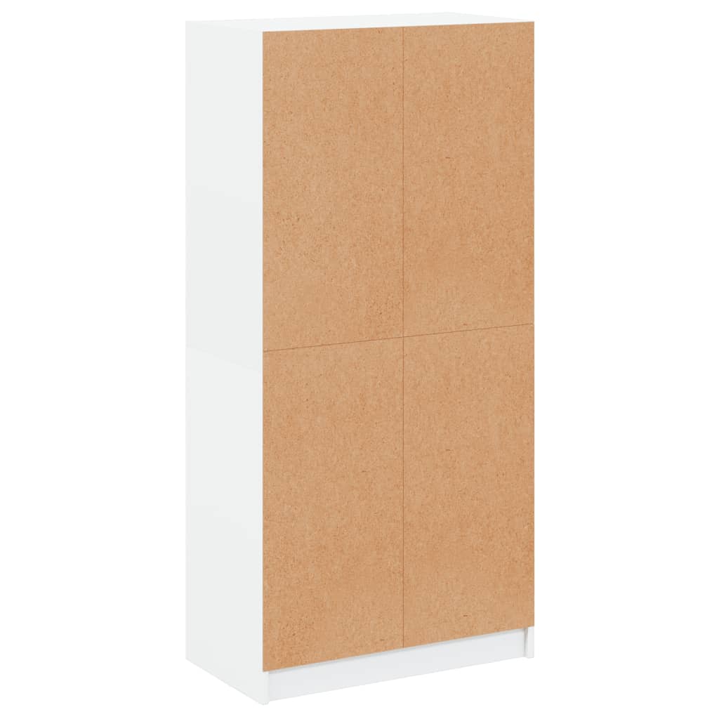 Highboard Med Dører Hvit 68X37X142 Cm Konstruert Tre