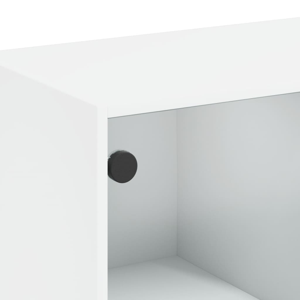 Highboard Med Dører Hvit 68X37X142 Cm Konstruert Tre