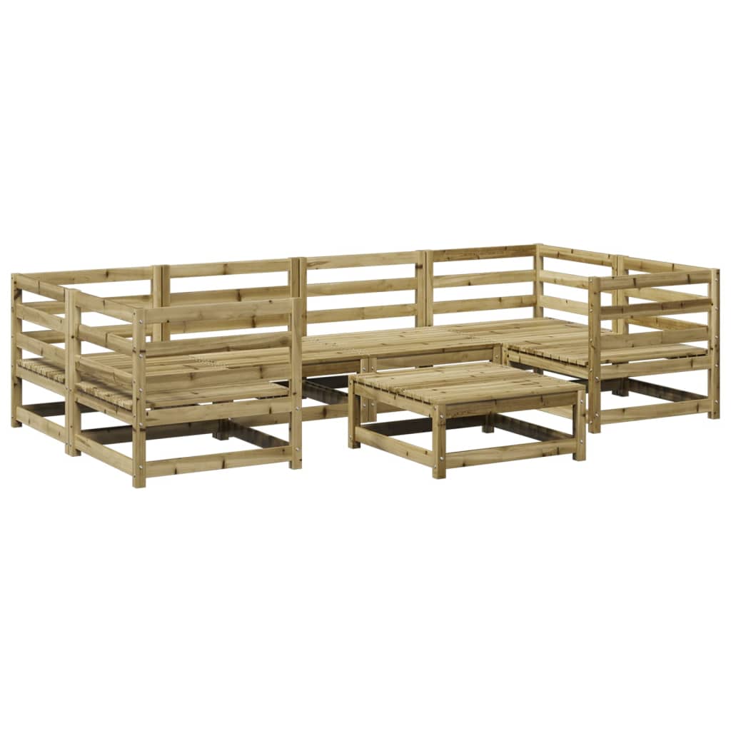 Hagesofasett 7 Deler Impregnert Furu