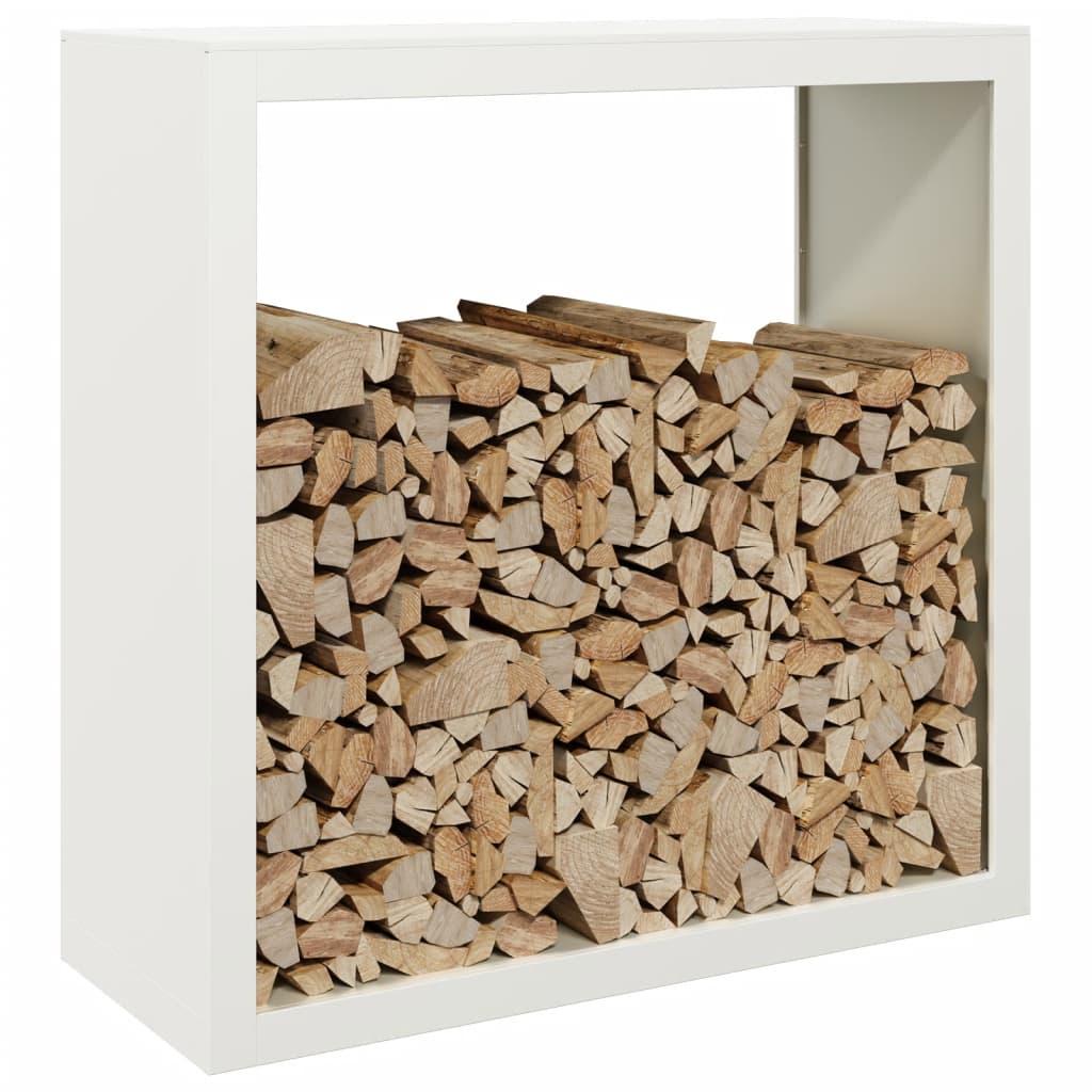 Vedstativ Hvit 100X40X100 Cm Stål