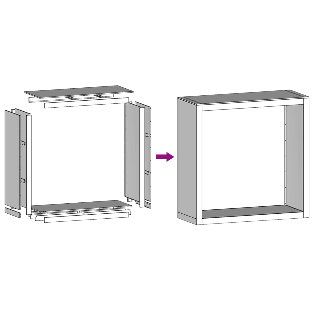 Vedstativ Antrasitt 100X40X100 Cm Stål