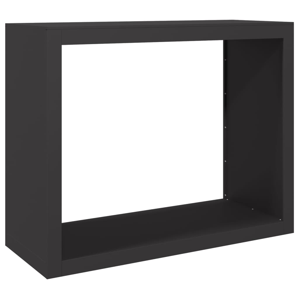Vedstativ Svart 100X40X80 Cm Stål