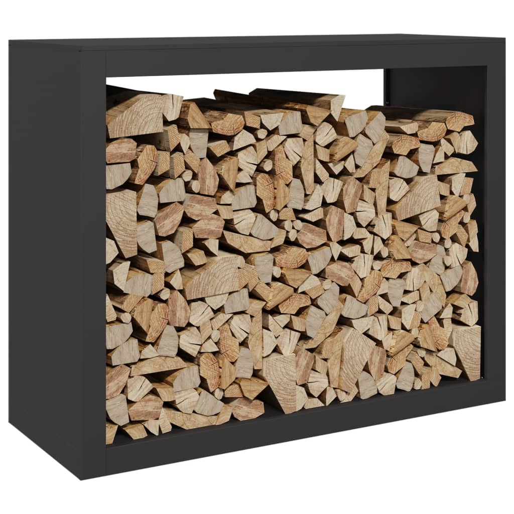 Vedstativ Svart 100X40X80 Cm Stål